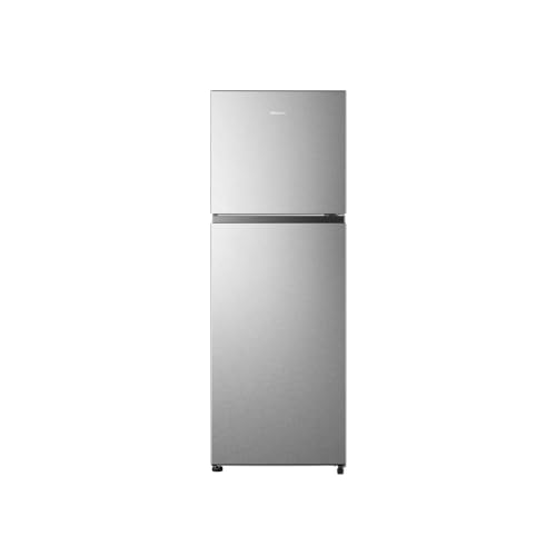 Hisense RT422N4ACE Kühlschrank mit zwei Türen, Calss E, Fassungsvermögen 325 l, Höhe 170 cm, Multi Air Flow, Schublade für Obst und Gemüse, wendbare Türen, Inverter, Frostfrei, leise 40 dBA, Edelstahl