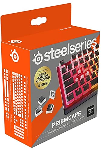 SteelSeries PrismCaps – Double-Shot-Tastenset mit „Pudding“-Optik – Kompatibilität mit allen gängigen mechanischen Tastaturen – MX-Stößel – Schwarz (UK-Tastaturlayout)