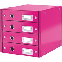 LEITZ Schubladenbox Click & Store WOW, 4 Schübe, pink