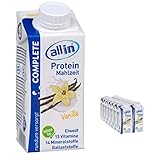 all in® COMPLETE Protein Drink Vanille 14x 200ml - Hochkalorische Trinknahrung auf Milch-Basis | Mehrkomponenten Protein Shake Mahlzeit zur schnellen Gewichtzunahme