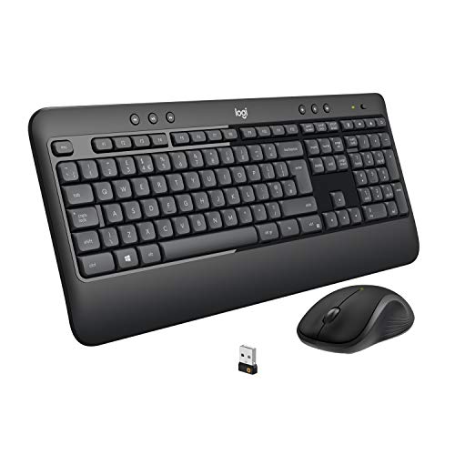 Logitech Advanced Kabelloses Tastatur-Maus-Set (Lange Batterielaufzeit, QWERTZ Deutsche Layout) schwarz