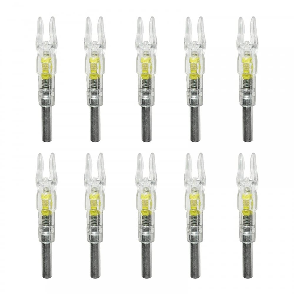 DONGKER LED Nocken für Pfeile, 10 Stück 6,2mm Bogenschießen Pfeilnocken, Automatisch Beleuchtete Kunststoff Pfeilnocke für 6,2mm Durchmesser Pfeilschäfte