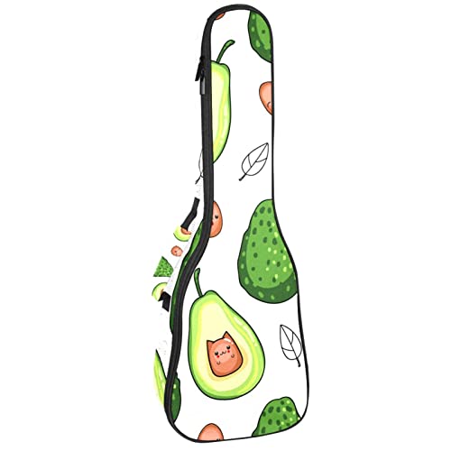 Ukulelenkoffer Avocado Fruit Ukulele Gigbag mit verstellbarem Gurt Ukulele Cover Rucksack