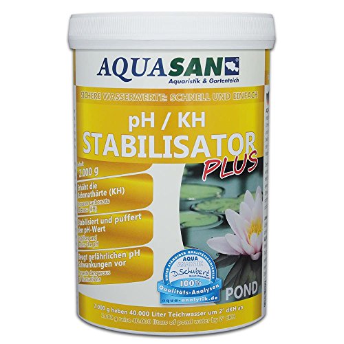 AQUASAN Gartenteich pH/KH Stabilisator Plus (GRATIS Lieferung in DE - Stabilisiert den KH-Wert und pH-Wert - Sorgt dabei für lebenswichtige und stabile Wasserwerte im Gartenteich), Inhalt:2 kg
