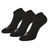 PUMA unisex Sneaker Socken Kurzsocken Sportsocken 261080001 12 Paar, Farbe:Schwarz, Menge:12 Paar (4 x 3er Pack), Größe:47-49, Artikel:-200 black