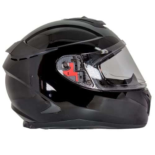 BHR Full Face Motorradhelm mit Doppelvisier 813 RACE | Full Face Motorradhelm ECE homologiert mit Sonnenblende | Mann/Frau | SCHWARZ METALLIC | L