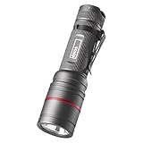 EMOS fokussierbare wasserdichte Taschenlampe, superhelle 340 lm CREE-LED-Handlampe mit 200 m Leuchtweite, robuste Metall-Taschenlampe mit Clip für Outdoor, Außen, Sport, schwarz, ULTIBRIGHT