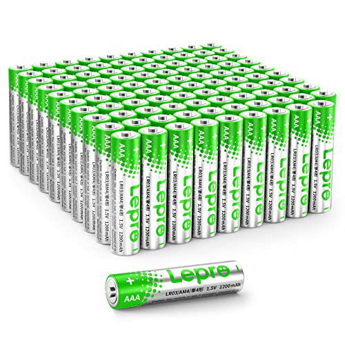 Lepro AAA-Alkalibatterien, 100 Stück, 1,5 V 1200 mAh LR03 MN2400, Leistungsstarke Einwegbatterien, ideal für täglichen Gebrauch