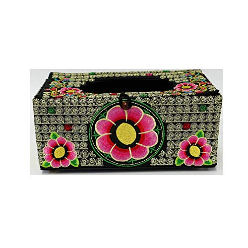 ZXGQF Tissue Box Schöne Bestickte Papierhandtuchhalter Für Zuhause BüroAuto Dekoration Tissue Box Holder, 1