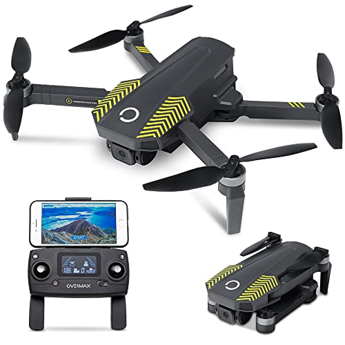 OVERMAX X-Bee 9.5 FOLD RC Ferngesteuerte Drohne mit 4K Kamera, FPV WiFi Live, Klasse C0, GPS, Reichweite 600m, Akku 1820 mAh, Flugzeit bis zu 22 min, Geschwindigkeit bis zu 40 km/h, LEDs