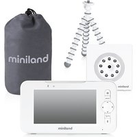 Miniland 89236 DIGIMONITOR 5'' - Großer Bildschirm, Geräuschaktivierung, Temperaturalarm, bis zu 4 Kameras anschließbar, weiß