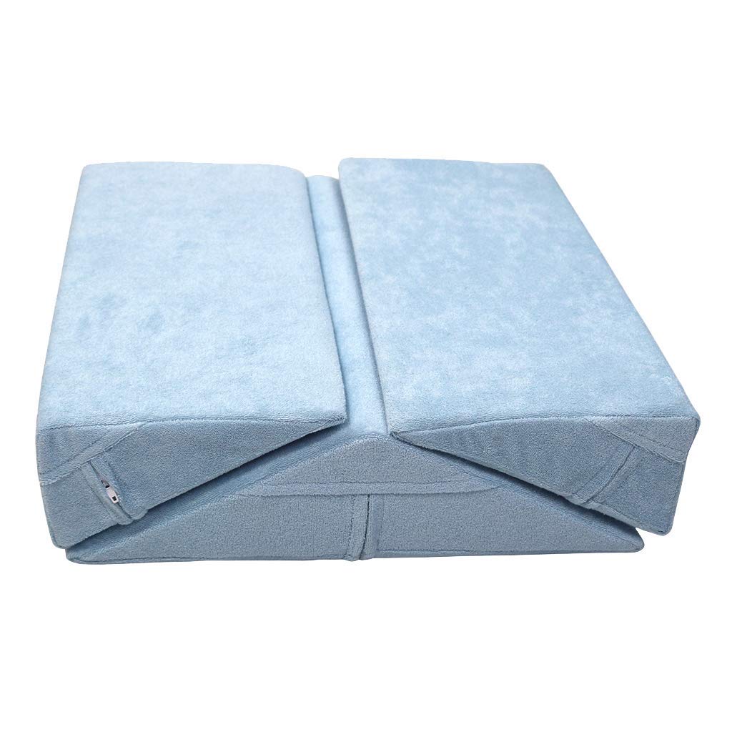 Tubayia 3 Stück Keilkissen Kniekissen Nackenkissen Rückenkissen für Bett/Couch/Sofa/Rollstuhl usw (Blau)