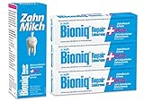 Bioniq Repair Zahncreme Plus und Zahn Milch im Set - Zahnpasta mit künstlichem Zahnschmelz und Zahnfleisch-Schutz und reparierende Mundspülung - 3 x 75 ml / 1 x 400 ml