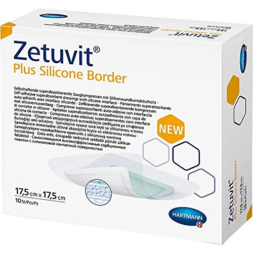 ZETUVIT Plus Silicone Border steril 17,5X17,5 cm