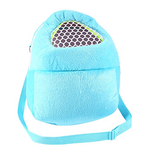 Pet Carrier Bag Pet Tasche, 21 x 25 cm Hamster Carrier atmungsaktiv Pocket Hamster Frettchen Travel Sleeping Aufhängen Bett Tasche, Blue, blau