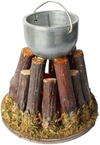 FADEDA Feuerstoß mit Licht Rauchgenerator und Rauchöl, LxBxH in mm: 60x60x70. Für Krippen, Miniatur-, Hobby- und Modellbau, Puppenhauszubehör u. Modelleisenbahn.