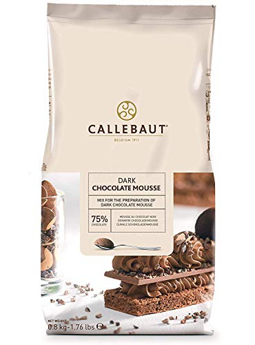 Callebaut Chocolate Mousse dark, Schokoladen-Mousse-Pulver, Schokoladenmousse, dunkle Schokolade, 75% Kakako, 1x 800G