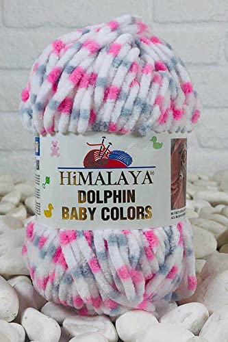 Himalaya Delphin Baby Colors (5er-Pack), 5 x 100 g, super sperriges Himalaya-Garn, Deckengarn, Samtgarn, Strickgarn, Amigurumi-Garn (80418)