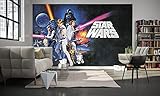 Komar Star Wars Vlies Fototapete | POSTER CLASSIC | 400 x 250 cm | Tapete, Wand Dekoration, Retro, Galaxy, Kinderzimmer | 026-DVD4