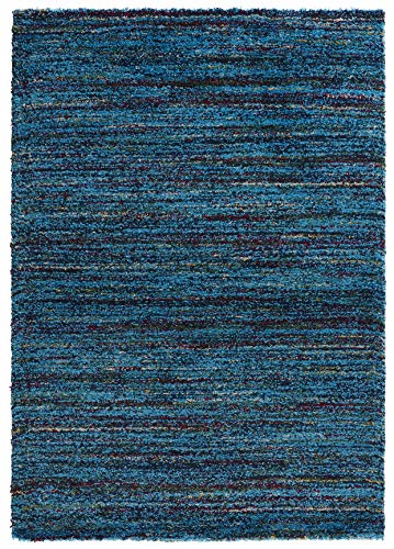 Mint Rugs 102691_160x230 Design Verlour Deep-Pile Teppich Chic, Kunstfaser, blau, 230 x 160 x 3 cm