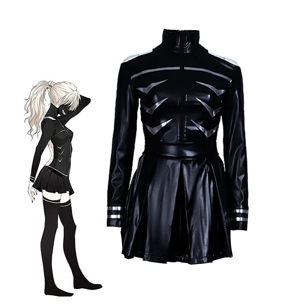 Tokyo Ghoul Cosplay-Kostüm, Touka Kirishima, Kampfuniform, PU-Leder, Kleid für Halloween/Karnevalsparty, Comic-Ausstellung, Anime-Party (schwarz, Frauen), Touka Kirishima, M