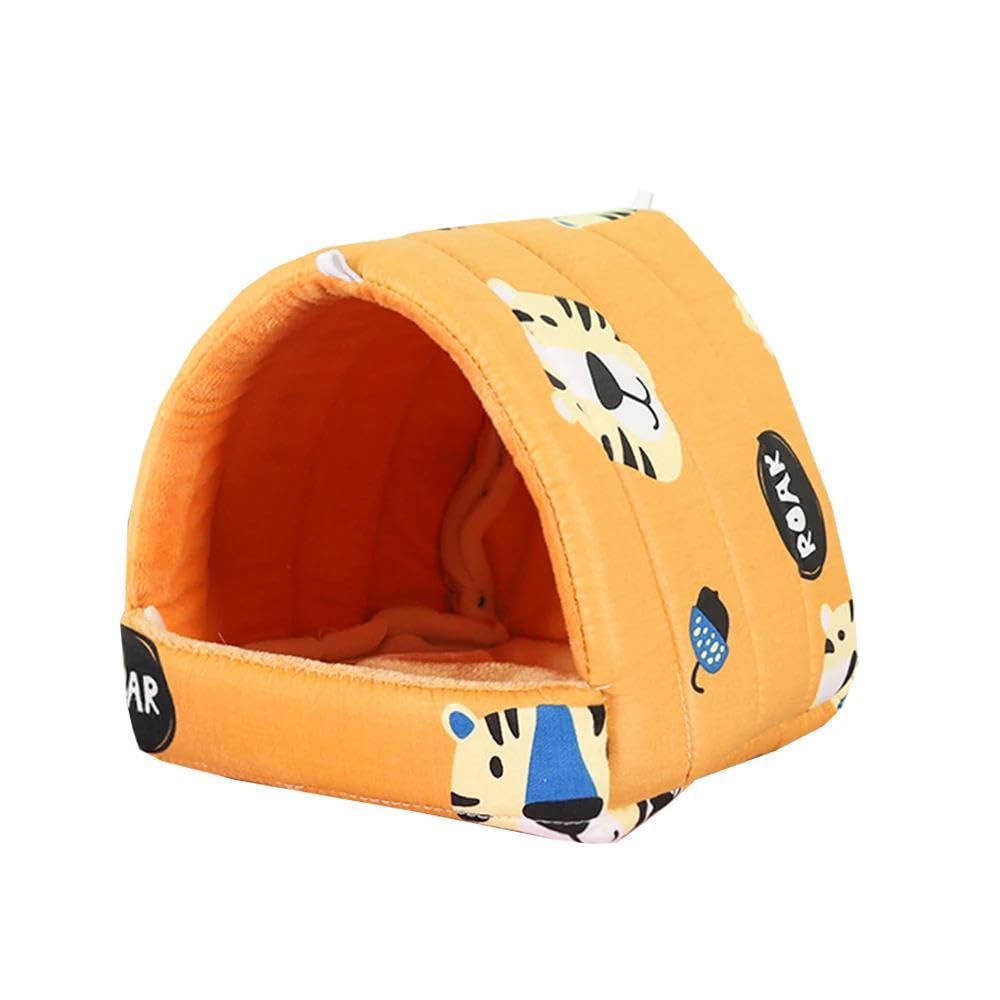 ELMAIN Hamster Toys 2Pcs Mini Tier Schlafen Bett Hamster Hängematte Winter Warm Baumwolle Nest Hängende Käfig Höhle 002 M