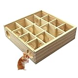 Wooden Maze Tunnel Toy with Cover Dwarf Hamster Maze Toy Safe for Small, Tiny, Mini Furry Animals, Child Gerbil Hole (Burlywood)