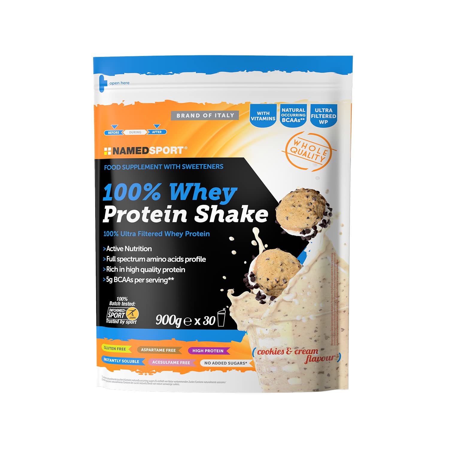 Named Sport 100% Whey Protein 900gr Cookie&cream One Size