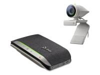 Poly Studio P5-Kit mit Poly Sync 20+ (Plantronics) – HD-Videokonferenzkamera mit 1080p – Professionelle Webcam und intelligentes schnurloses Konferenzlautsprecher-Kit mit Bluetooth