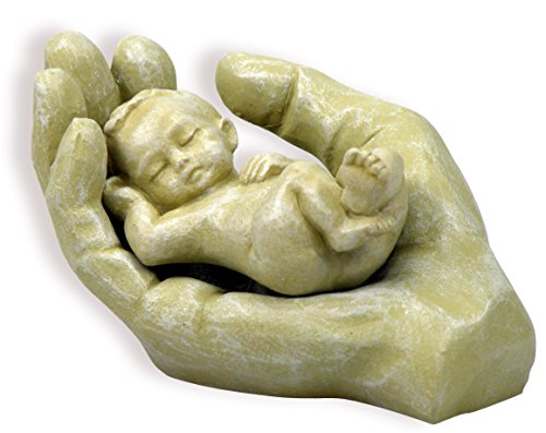 Christliche Geschenkideen °° Keramikfigur 2-teilig Hand mit Kind (Sandfarben)