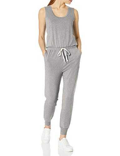 Amazon Essentials Studio Terry Fleece Jumpsuit Athletic-Pants, Hellgrau (Light Grey Heather), US L (EU L - XL)