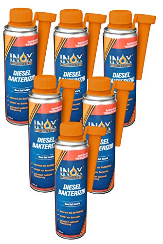 INOX® Diesel Bakterizid, 6 x 250ml - Additiv Desinfektion für Dieselsystem, Auto und Heizölsysteme