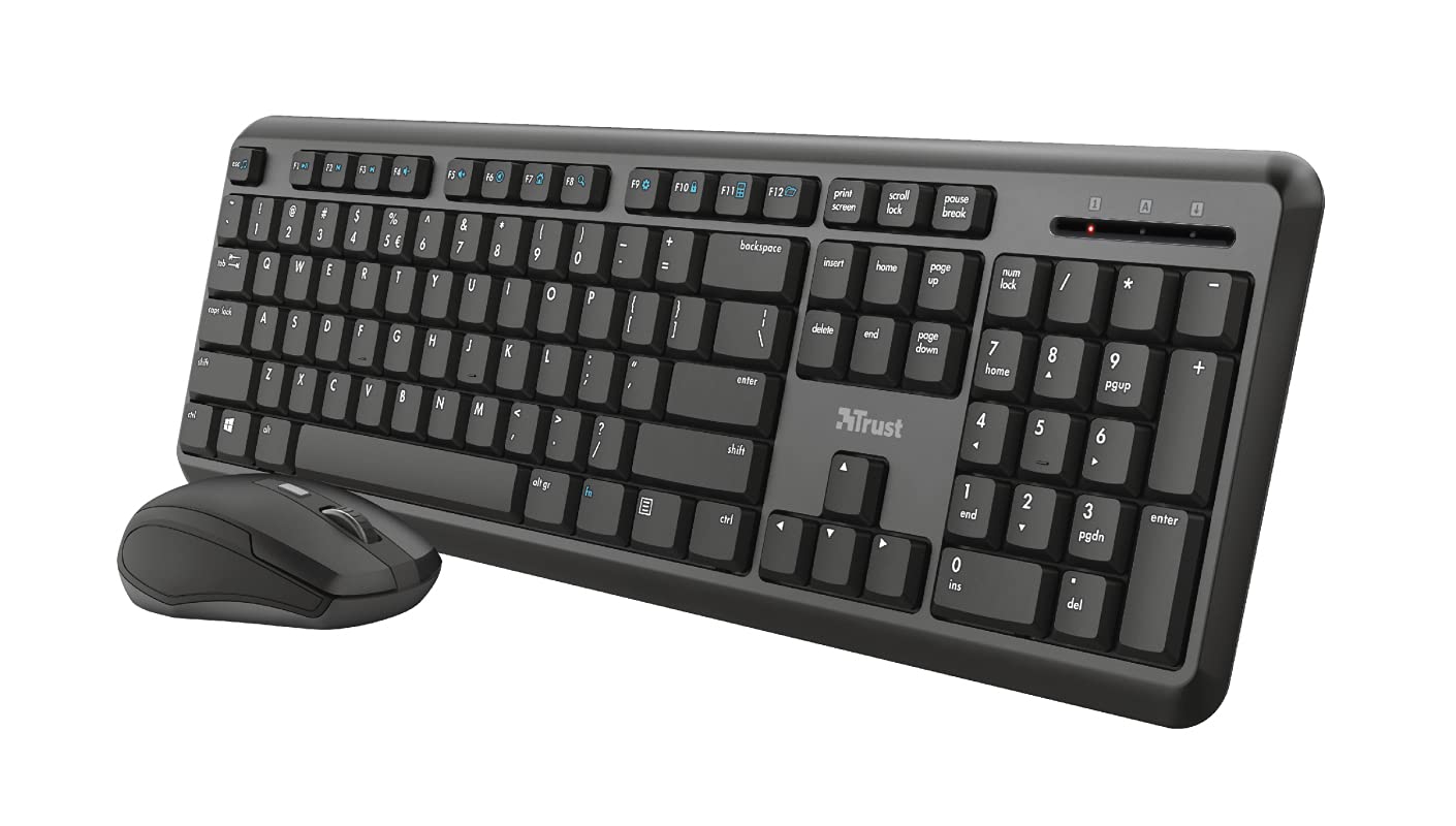 Trust ODY Silent Wireless Deskset Kabellos Tastatur, Maus-Set Deutsch, QWERTZ Schwarz