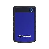 Transcend TS4TSJ25H3B 4TB portable Festplatte (HDD) in grau/blau mit Backup-Funktion (Datensicherung per Knopfdruck) und Schutzhülle, stoßfest, robust Plug und Play