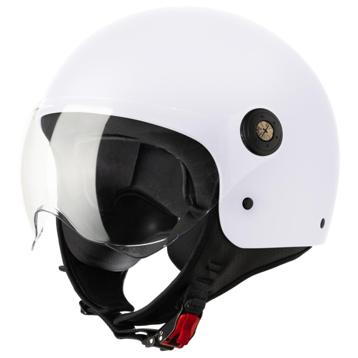 VINZ Duoro Roller Helm Jet Helm Mopedhelm Herren und Damen | in Gr. XS-XXL | Jethelm mit Visier | ECE 22.06 Zertifiziert | Motorradhelm | Weiß