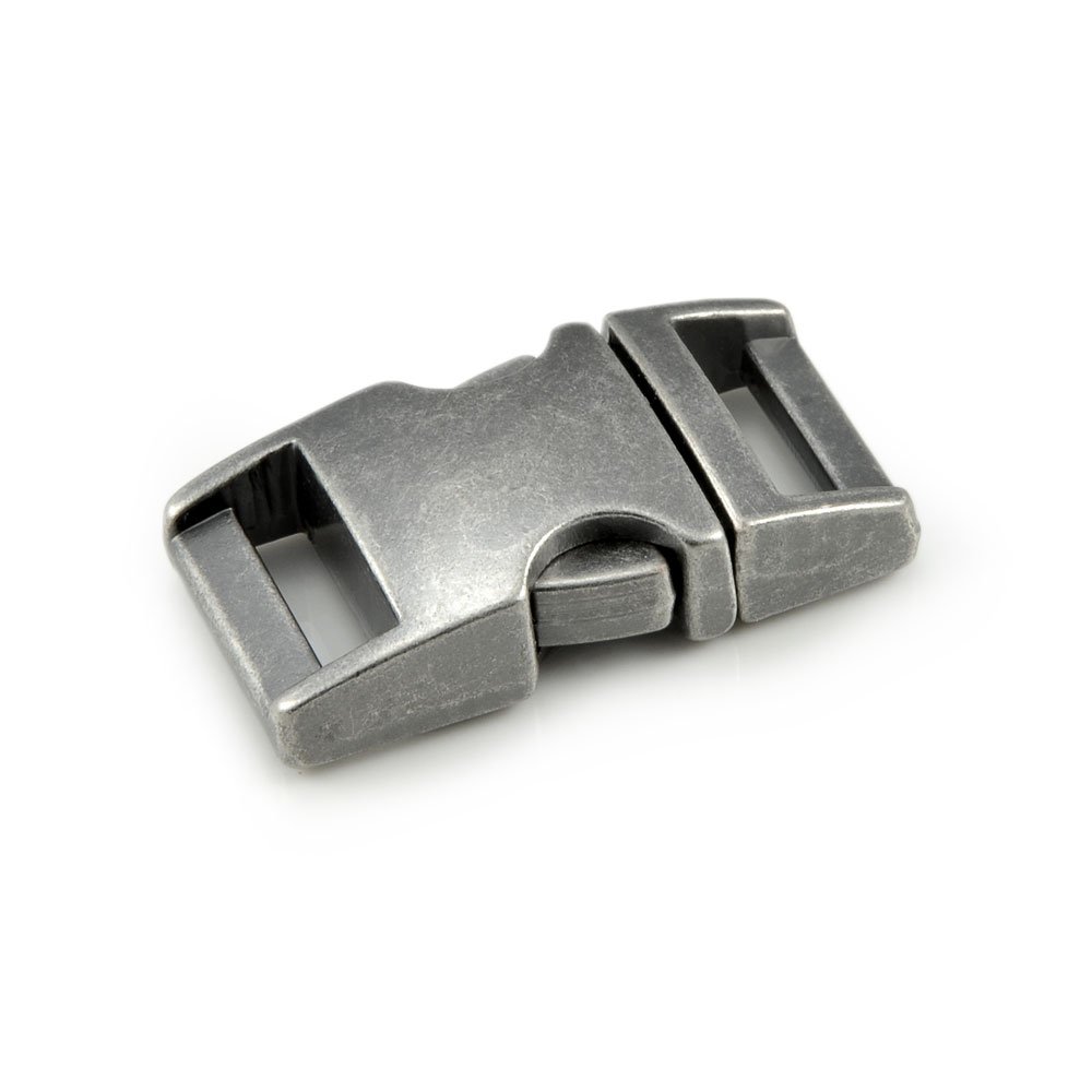 Klickverschluss aus Metall im 10er Set, 5/8'' Klippverschluss/Steckschließer/Steckverschluss für Paracord-Armbänder, Hunde-Halsbänder, Rucksack, Farbe: Stone