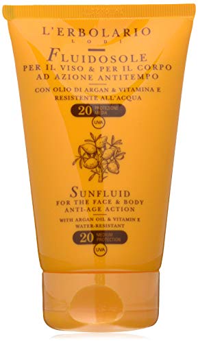 L'Erbolario Sonnenfluid Anti-Age für Gesicht & Körper LSF20, 1er Pack (1 x 125 ml)