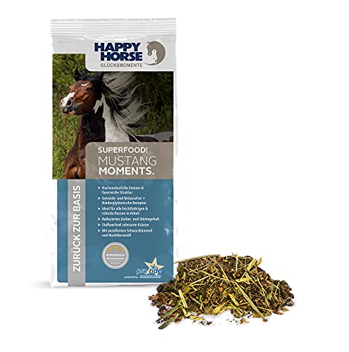 Happy Horse Pferdefutter Mustang Moments 2 x 14 kg - Das Getreide- und melassefreie Müsli für leichtfuttrige Pferde in Arbeit