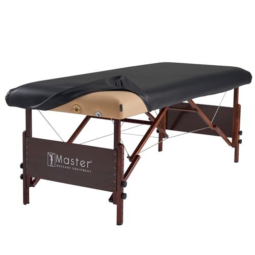 Master Massage Abwischbarer Schutzbezug Uberzuge aus PU Leder für Olreiche Massageliege-Schwarz