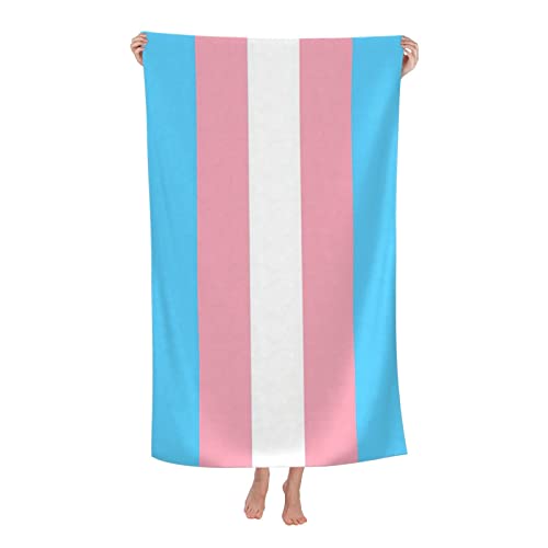 AOOEDM Transgender Pride Flag Badetücher, Pride Strandtuch, schnell trocknende Badetücher, weiches Badetuch zum Schwimmen, Camping, Hotel, Sportbad