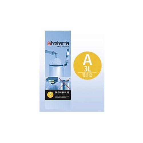 Brabantia Müllbeutel Smartfix, 3 Liter, 20 Beutel) 311727, 6 Stück