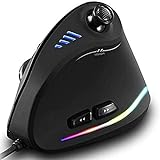 Zeerkeer Gaming Mouse Ergonomische Joystick Maus mit RGB Beleuchtung, 5 einstellbare DPI (1500-2500-4000-7000-10000),11 Programmierbaren Tasten, Vertikale optische Maus für Gamer/Laptop/Computer