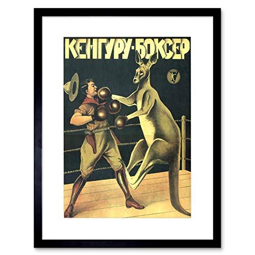 ADVERT 1933 BOXING RUSSIAN KANGAROO NEW BLACK FRAMED ART PRINT PICTURE B12X10477