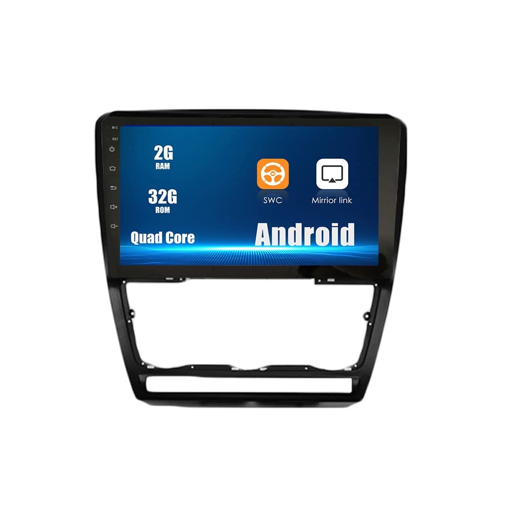 ZERTRAN Android 10 Autoradio Autonavigation Stereo Multimedia Player GPS Radio 2.5D Touchscreen fürSkoda Octavia 2007-2013 Black MT/at