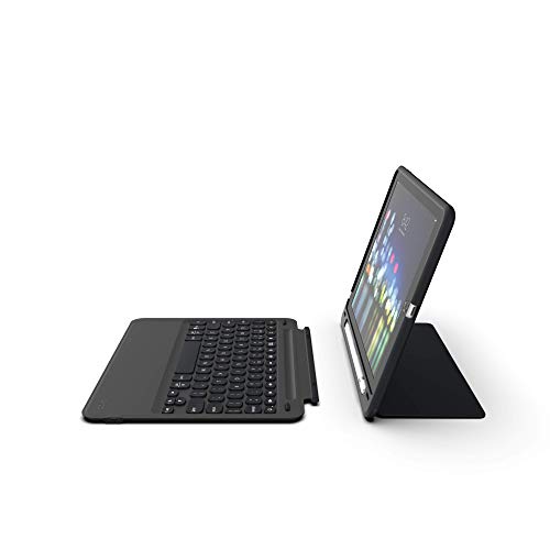 ZAGG Slimbook Go – Ultradünne Schutzhülle, aufklappbar mit Abnehmbarer Bluetooth-Tastatur – Hergestellt für 2019 Apple iPad Pro 9,7 Zoll – Schwarz (103302109)