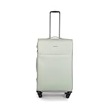 Stratic Light + Koffer Weichschale Reisekoffer Trolley Rollkoffer groß, TSA Kofferschloss, 4 Rollen, Erweiterbar, Größe L, Mint