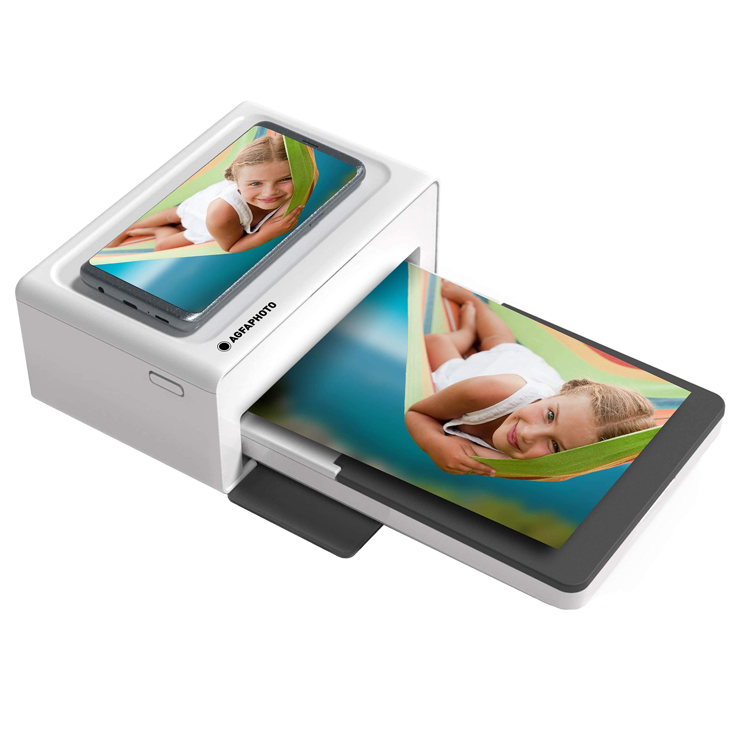 Agfaphoto Fotodrucker 10x15 cm Realipix Moments | Bluetooth Fotodrucker für Smartphone Apple Android | Realipix App | Foto im Postkartenformat 4x6'', 4Pass Thermosublimation | Farb Foto Drucker Mobil