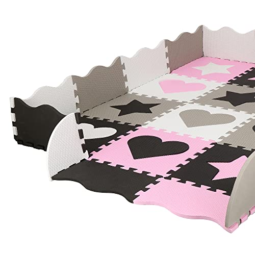 SPRINGOS Puzzlematte Spielmatte 36 Teile Lernmatte für Babys 150 x 150 x 1 cm Eva-Schaum Anti-Rutsch-Oberfläche Kinderspielteppich mit Umrandung
