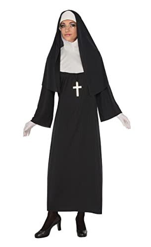 Bristol Novelty 301580S000 Nonne Damen Kostüm Erwachsene Verkleidung, Damen, Schwarz, 38-40