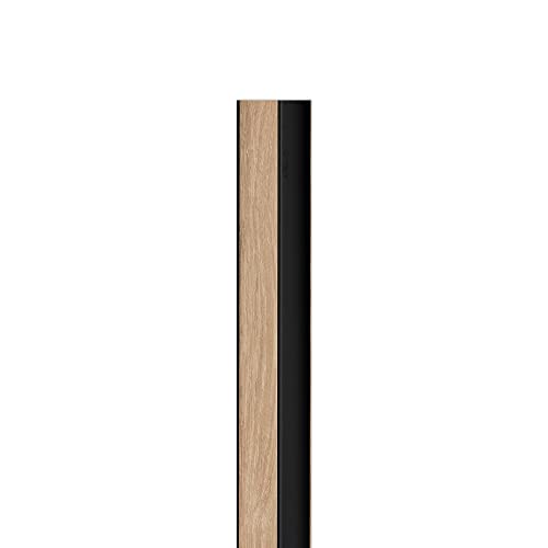 HaakDesign 3D Wandpaneele Eiche Natur ABSCHLUSSLEISTE Links Lamellenwand Pluto in Holz Optik Akustikpaneel zur Wandverkleidung Polystyrol Decor, 3,6x260cm (Abschlussleiste links)